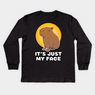 It's just my face Capybara Cartoon Kids Long Sleeve T-Shirt